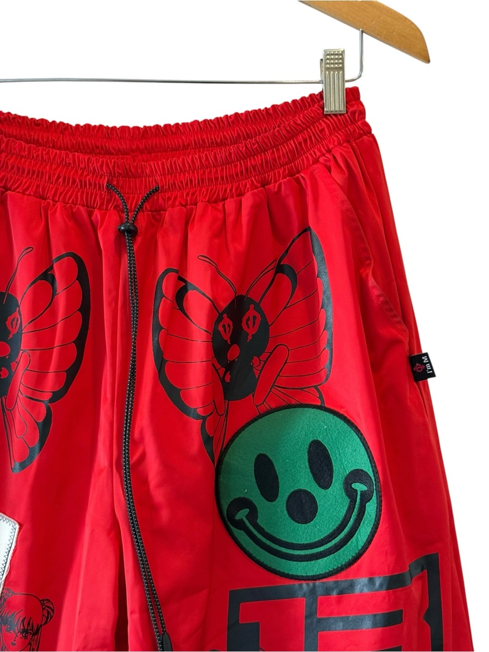 NWT✨ SKOOT Degenerate Angel Pants Red Graphic Techwear Joggers Medium - Picture 2 of 11